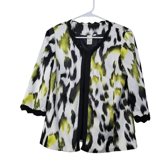 Lavender & Honey Jackets & Blazers - Lavender & Honey Women's Blazer M Multicolor Polyester Opne Front Hook & Eye